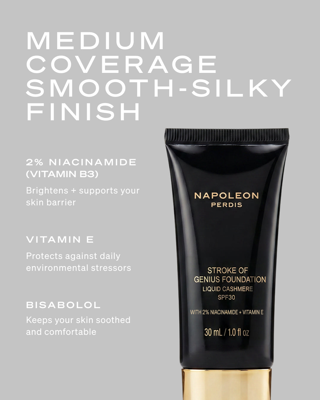 STROKE OF GENIUS LIQUID CASHMERE FOUNDATION SPF30