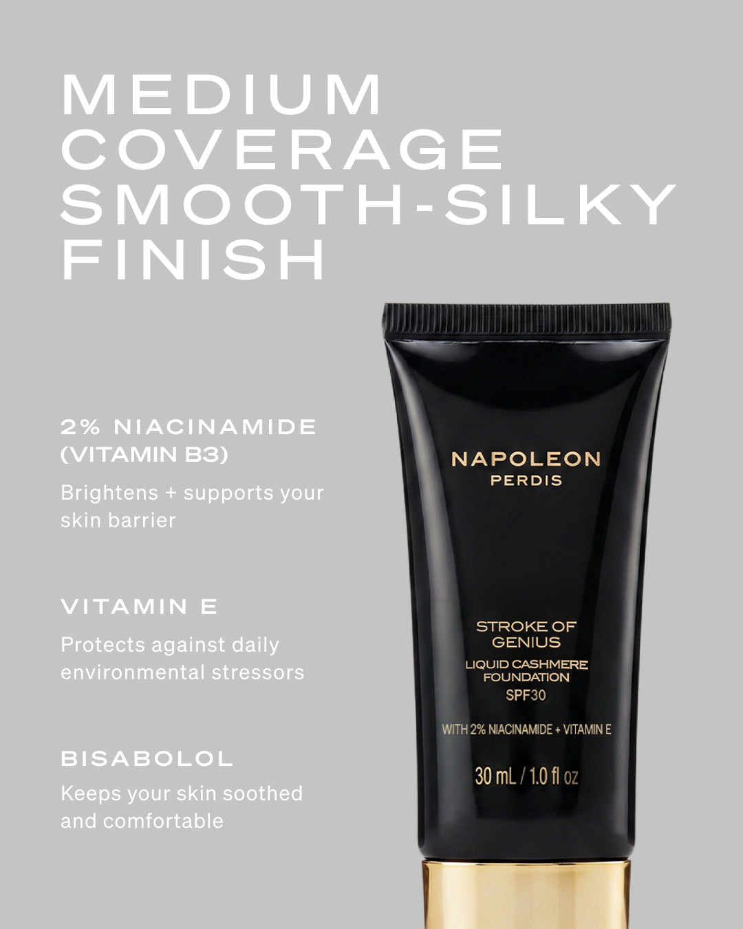 STROKE OF GENIUS LIQUID CASHMERE FOUNDATION SPF30