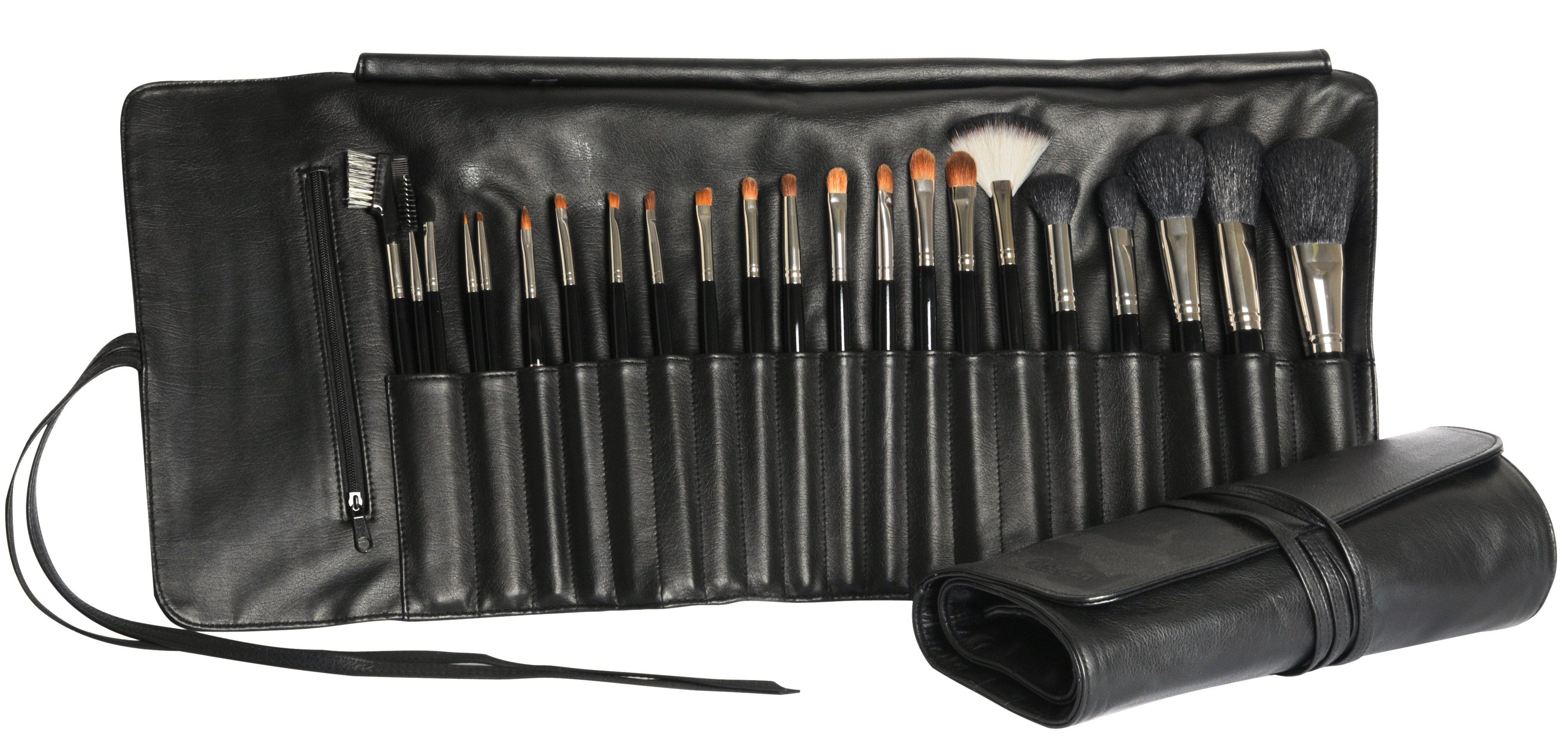 22-Piece Leather Brush Roll-